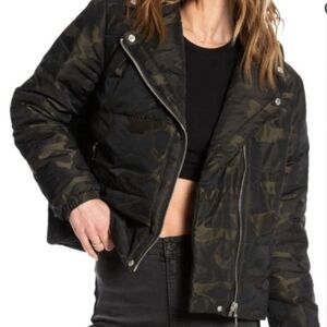 Juicy Couture Womens Camo Puffer Moto Jacket - M